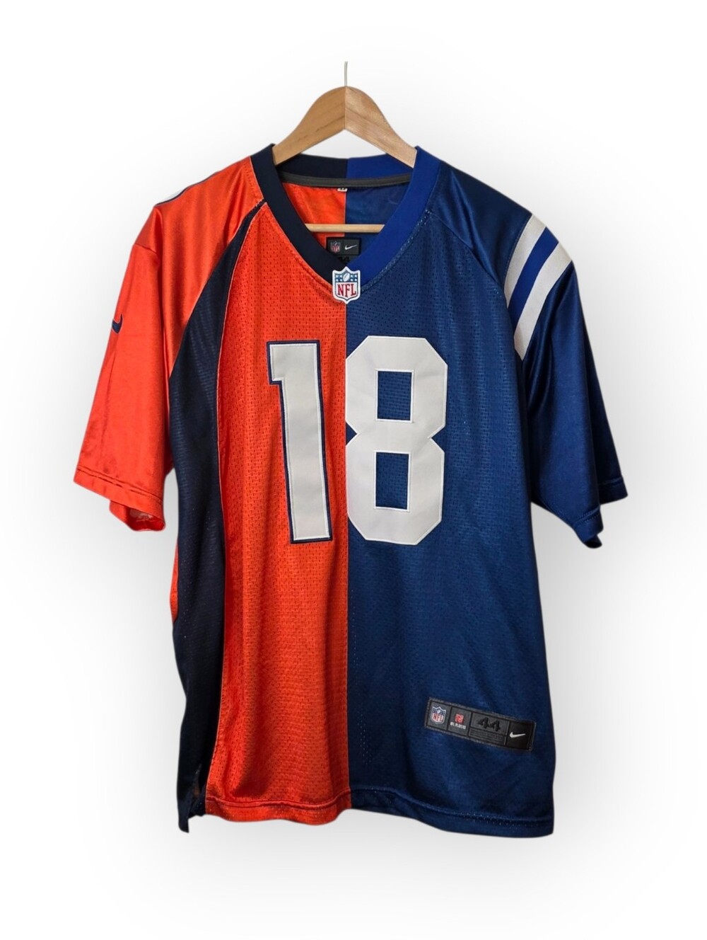 Nike Men's Peyton Manning #18 NFL Split Jersey Colts/Bronchos Stitched Size 44